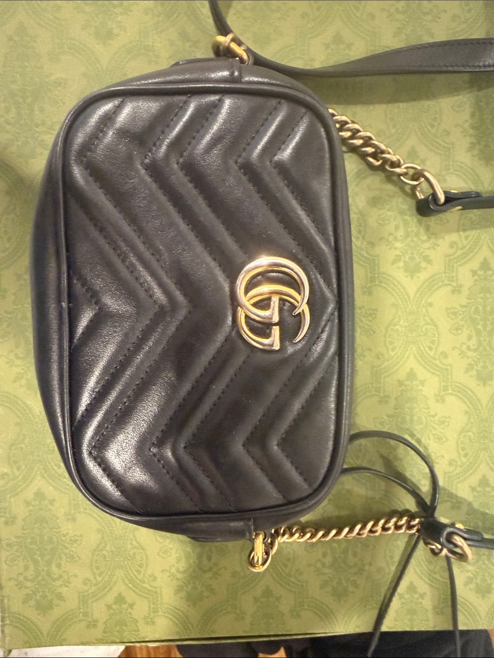 Gucci Marmont mini Crossbody Bag with Gold Hardware